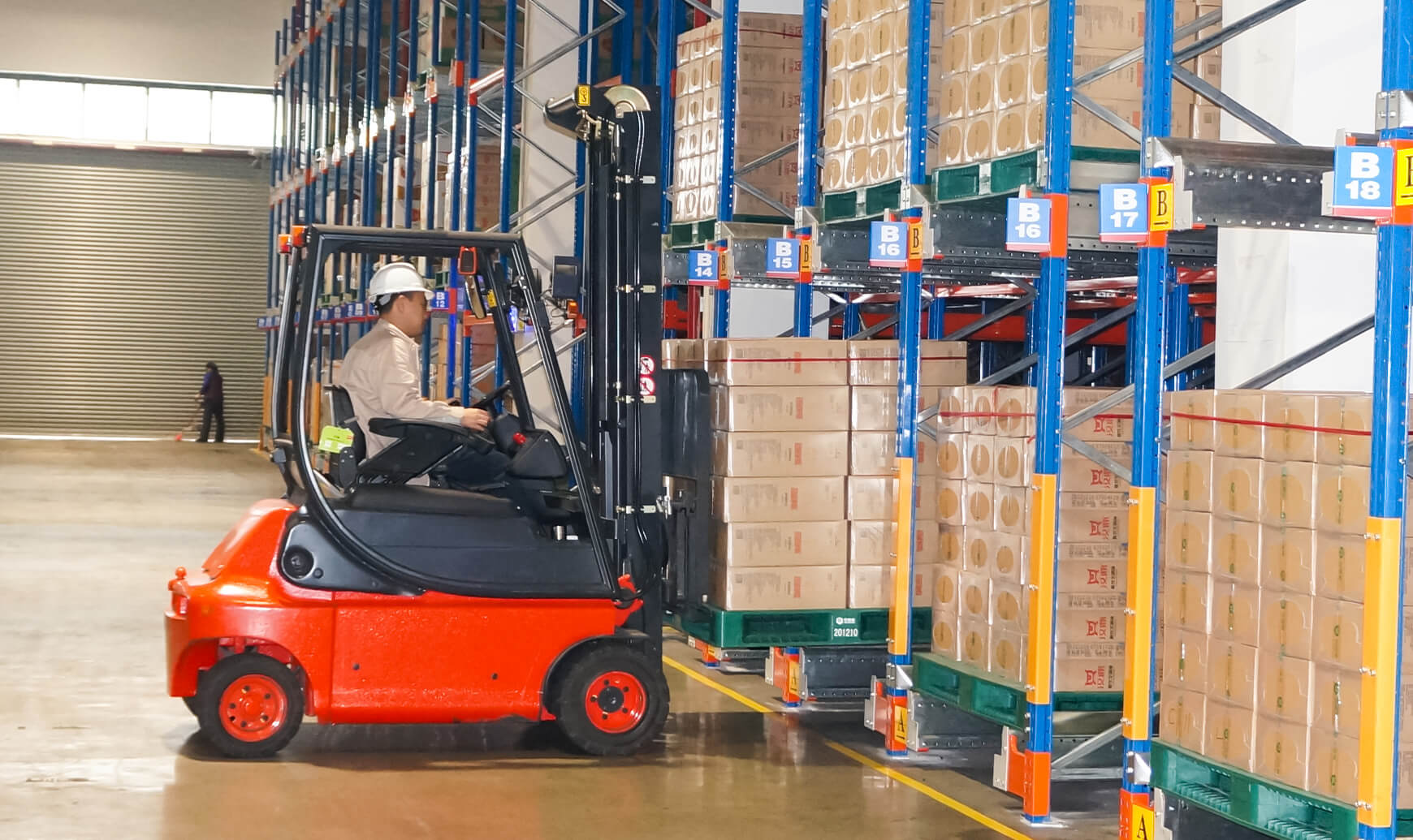 forklift for placing goods