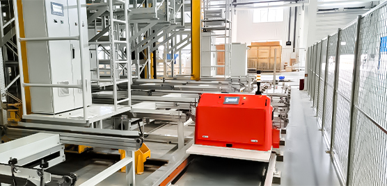 Conveyor system and RGV in a high bay warehouse automation project