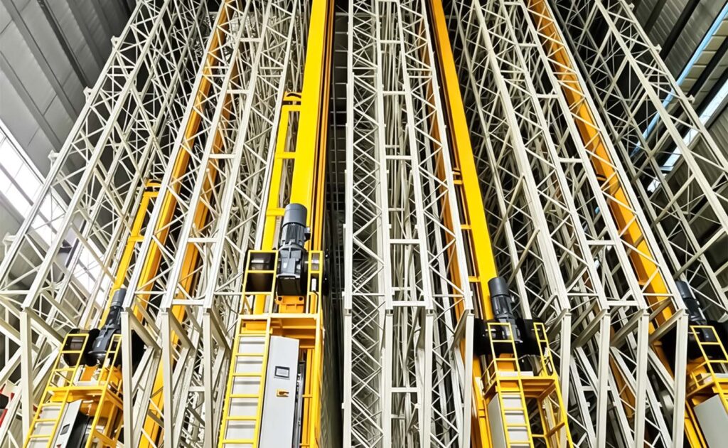 Single-deep high bay racking with ASRS stacker crane