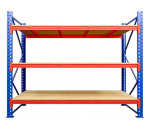 Three-level pallet rack configuration for customizable warehouse storage