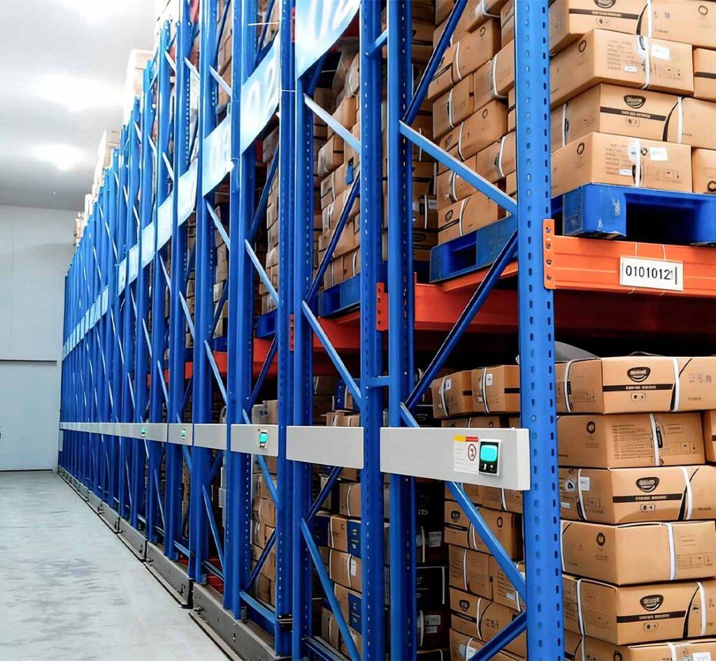 HUADE cold storage mobile pallet racking system for high-density frozen food storage