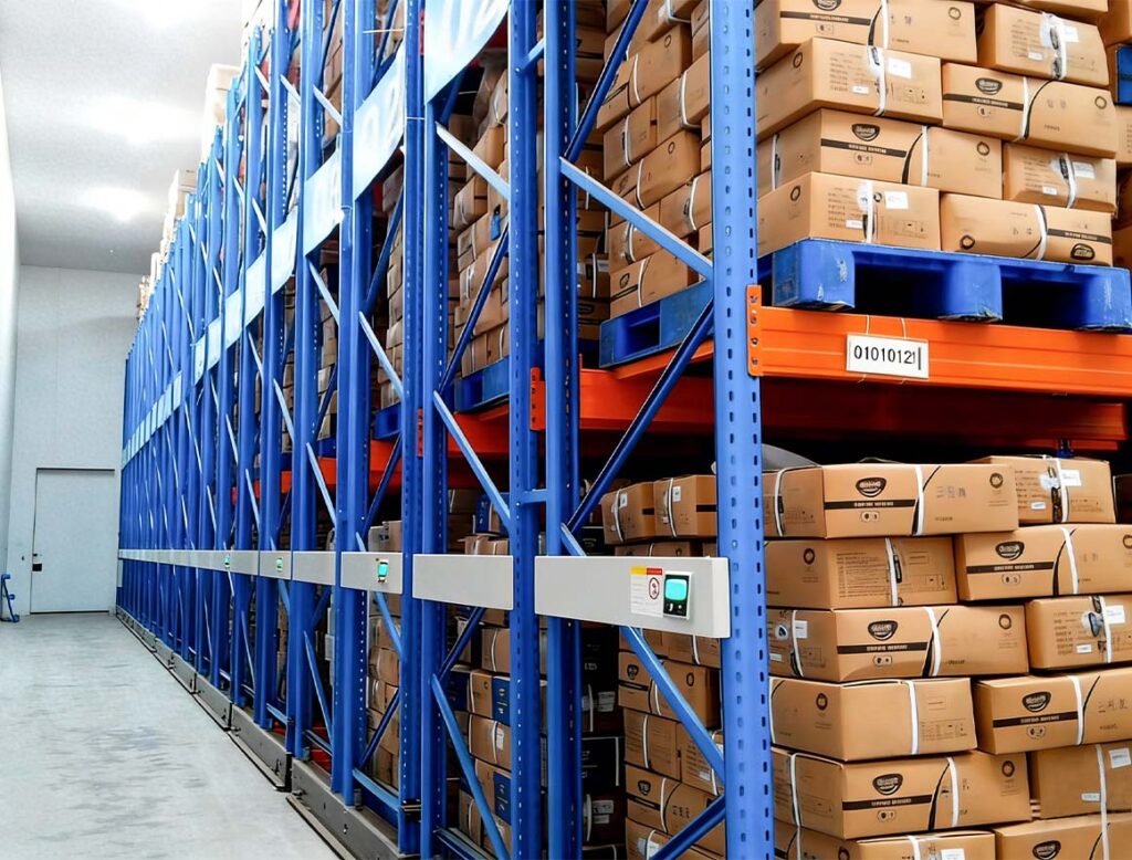 HUADE cold storage mobile pallet racking system for high-density frozen food storage