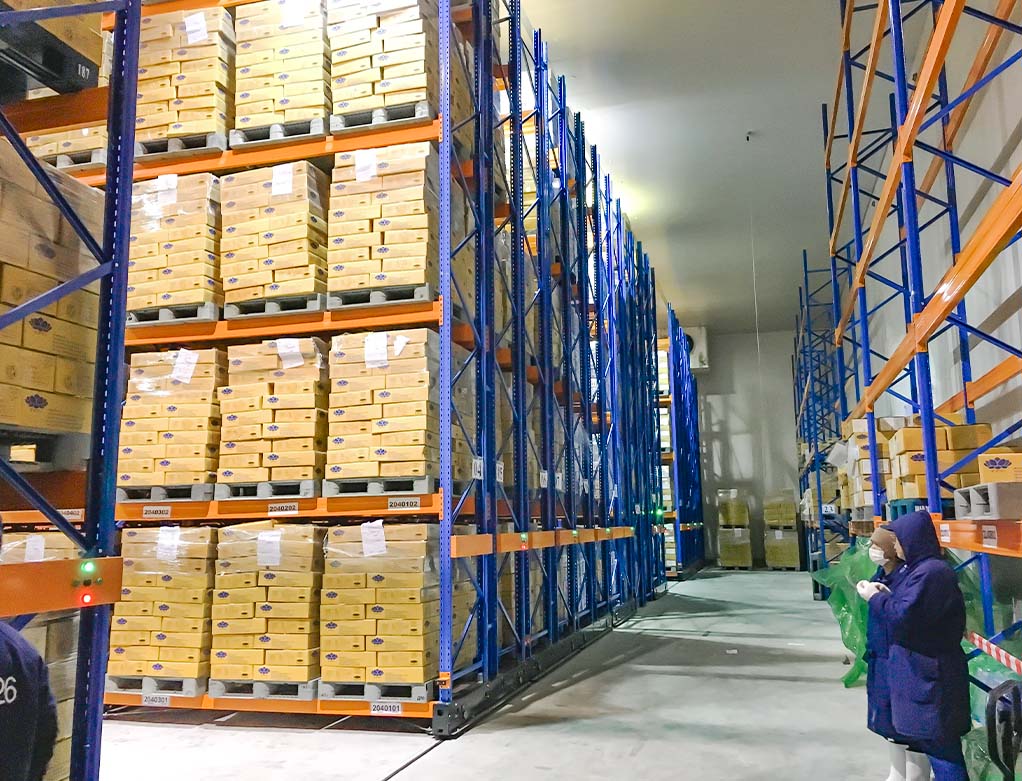 HUADE cold storage mobile pallet racking project