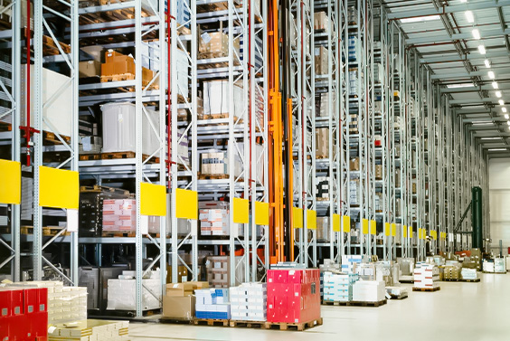 VNA Racking with Three-Way Forklift