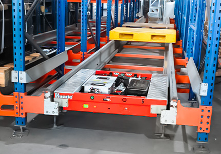 Electric Shuttle Vehicle Inside Shuttle Racking