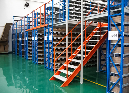 Mezzanine Rack with Access Stairs